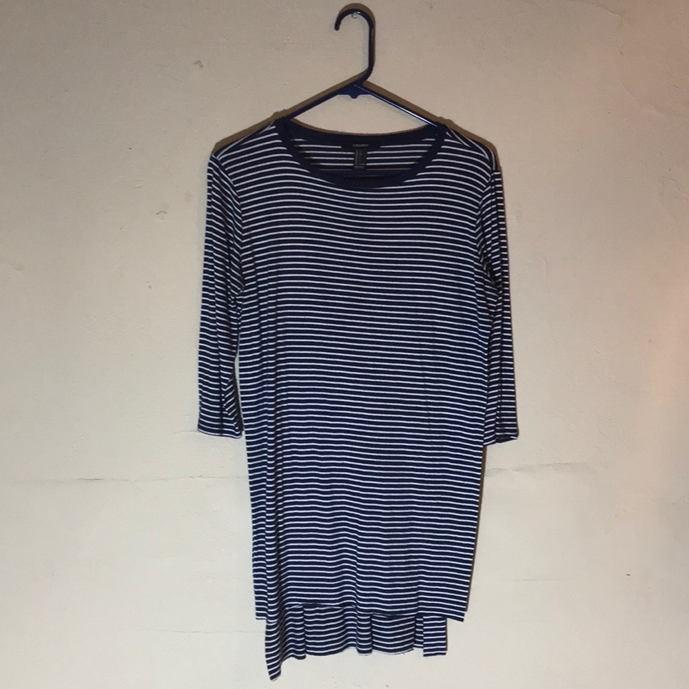 3/4 sleeve, blue and white striped, size L shirt